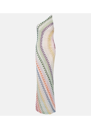 Missoni One-shoulder lame gown