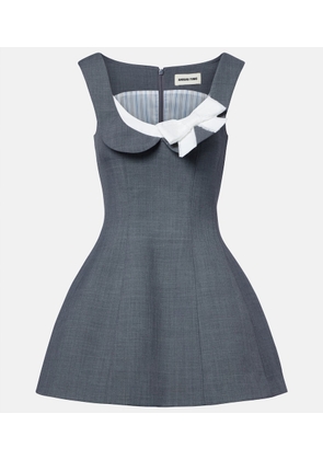 Shushu/Tong Bow-detail twill minidress