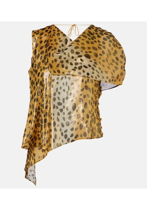 Jacques Wei Silk-blend lame top