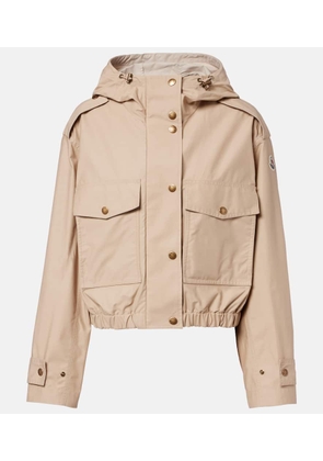 Moncler Carex cropped hooded cotton-blend poplin jacket