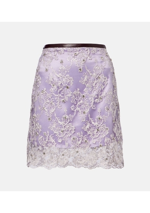 Jacques Wei Embellished lace miniskirt