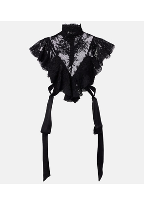 Zimmermann Luna ruffled lace crop top