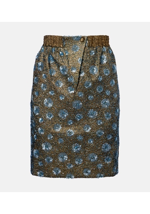 Jacques Wei Floral sequined pencil skirt