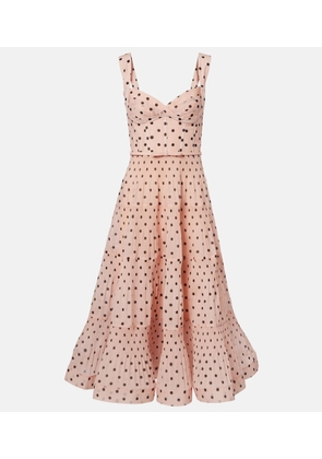 Zimmermann Polka-dot pleated bustier dress