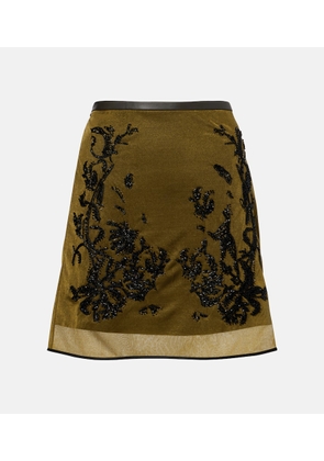 Jacques Wei Beaded floral miniskirt