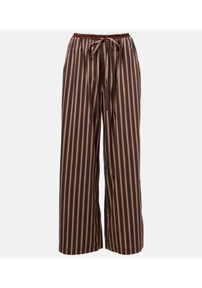 Jacques Wei Striped cotton-blend wide-leg pants