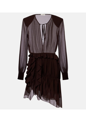 Jacques Wei Ruffled asymmetric minidress