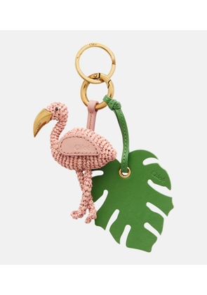 Chloe Chloe Symbols Flamingo raffia keychain