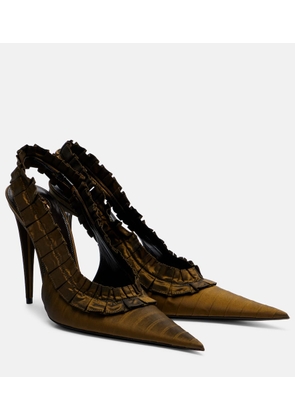 Saint Laurent Madeleine taffeta slingback pumps