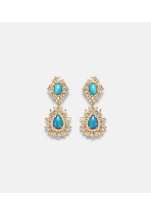 Suzanne Kalan 18kt gold (750/1000) earrings with gemstones