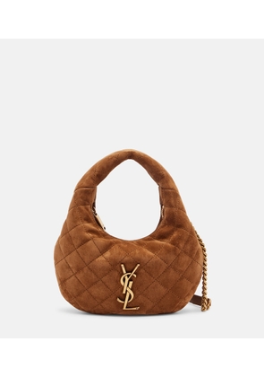 Saint Laurent Icarino Mini suede top-handle bag