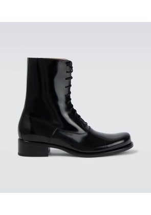 The Row Kai patent leather lace-up boots