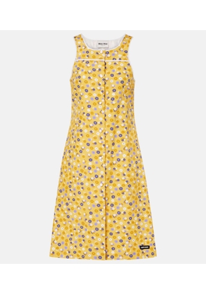 Miu Miu Floral cotton poplin midi dress