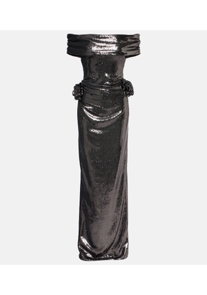 Roland Mouret Embellished floral-applique gown