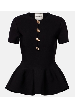 Roland Mouret Embellished peplum top