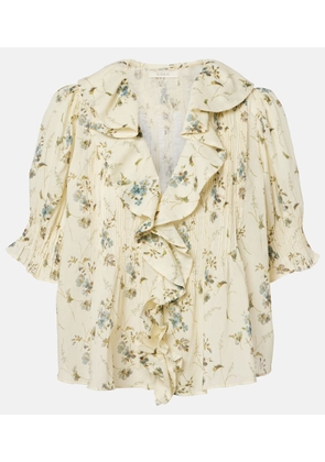 Doen Henri floral cotton voile top