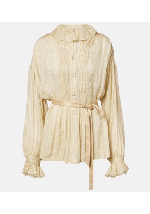Xu Zhi Pleated silk-blend blouse