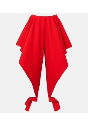 Alaia Ruffled cotton gabardine tapered pants