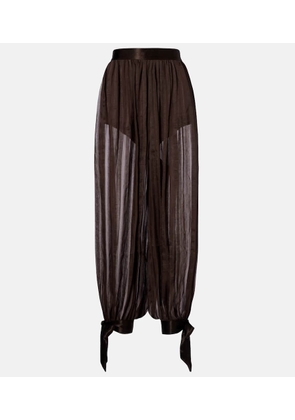 Xu Zhi Striped silk-blend wide-leg pants