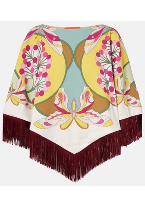 La DoubleJ Florette Placee reversible satin poncho