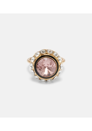 Valentino VLogo crystal-embellished enamel ring