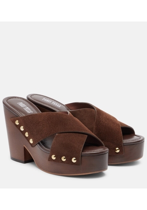 Paris Texas Marisol suede platform mules