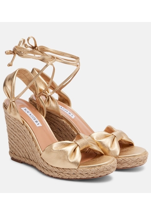 Aquazzura Carina metallic leather espadrille wedges