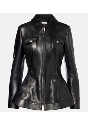 McQueen Peplum leather jacket