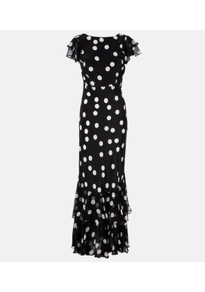 Rixo Ordinia polka-dot silk cocktail dress