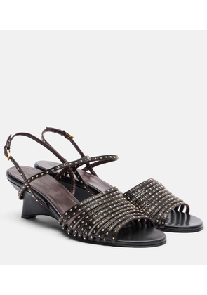 Khaite Drew studded leather wedge sandals