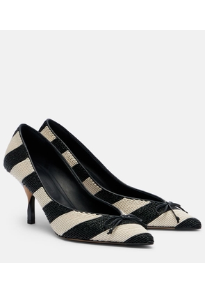Jacquemus Tourni striped raffia-effect pumps