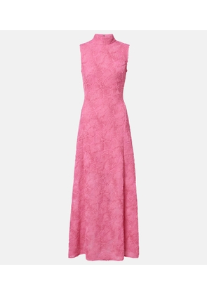 Rotate Floral mesh maxi dress