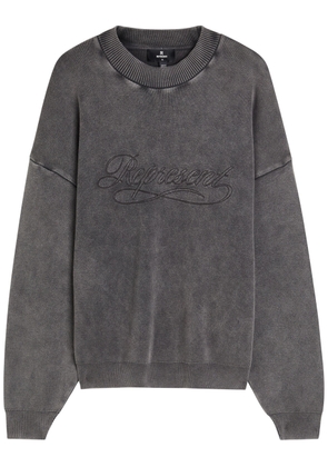 Represent Stamped Logo Cotton Jumper - Grey - S