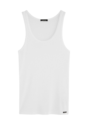 Tom Ford Ribbed Logo Jersey Tank - White - S