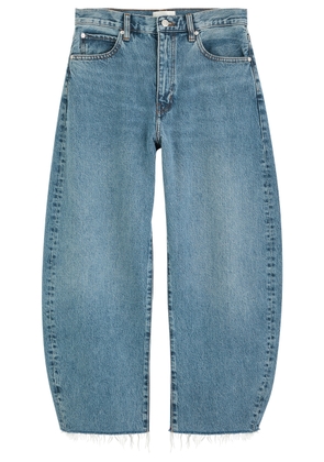Frame The Bubble Crop Barrel-leg Jeans - Mid Blu - 27 (W27 / UK8-10 / S)
