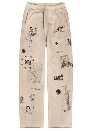 Duke And Dexter Sketch Printed Cotton Sweatpants - Off White - M