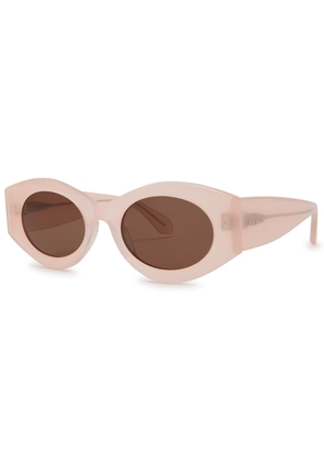 Alaïa Oval-frame Sunglasses - Pink Light - One Size