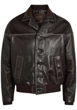 Wales Bonner Time Leather Jacket - Brown - L