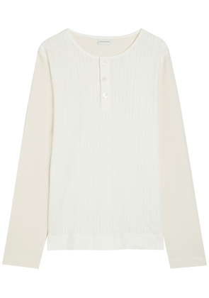 Dries Van Noten Hebton Henley Pointelle Cotton top - Off White - M