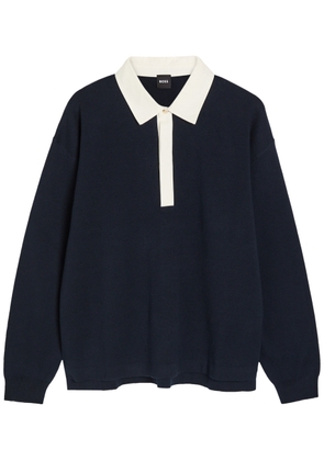 Boss Cotton and Wool-blend Rugby top - Navy - L