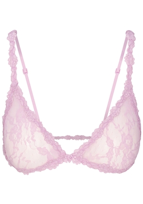 Skims Stretch-lace Triangle Bralette - Light Pink - S (UK8-10)