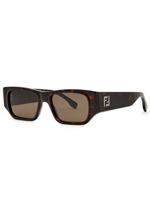 Fendi Rectangle-frame Sunglasses - Brown Havana - One Size