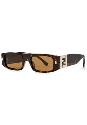 Fendi Rectangle-frame Sunglasses - Brown Havana - One Size