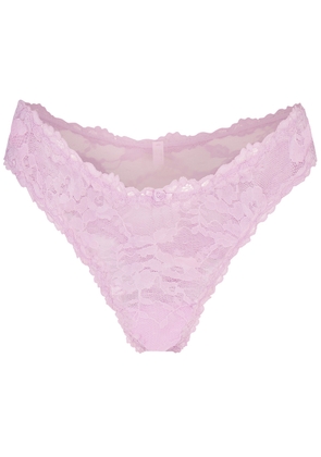 Skims Stretch-lace Dipped Thong - Light Pink - S (UK8-10)
