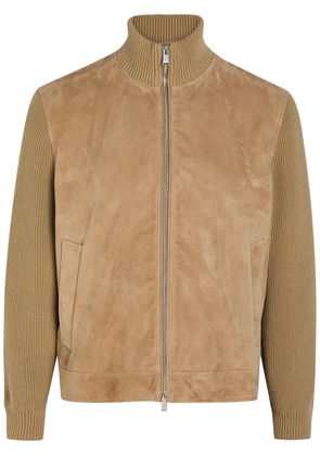 Boss Knit Suede Jacket - Khaki - 48 (UK38 / M)