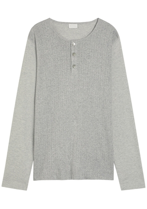 Dries Van Noten Hebton Henley Pointelle Cotton top - Grey - M