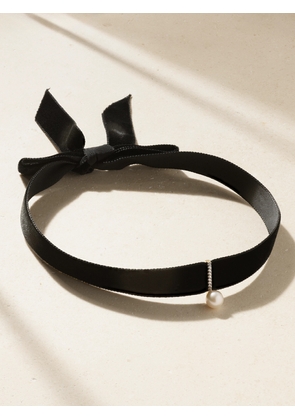 Mateo - Lady Velvet, 14-karat Gold, Pearl And Diamond Choker - Black - One size