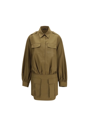 7FOR Brown Cotton Casual Dress - M