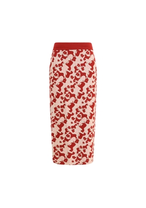 Max Mara Multicolor Viscose Midi Skirt - L