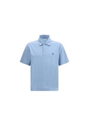 Ferragamo Blue Cotton Polo Shirt - L